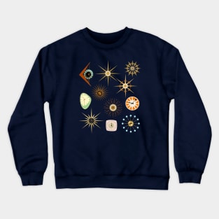 Mid Century Modern Clocks Crewneck Sweatshirt